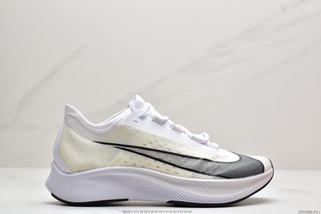 240 耐克NIKE ZOOM FLY3 新款内置zoom气垫马拉松透气登月飞马跑  AT8240-101