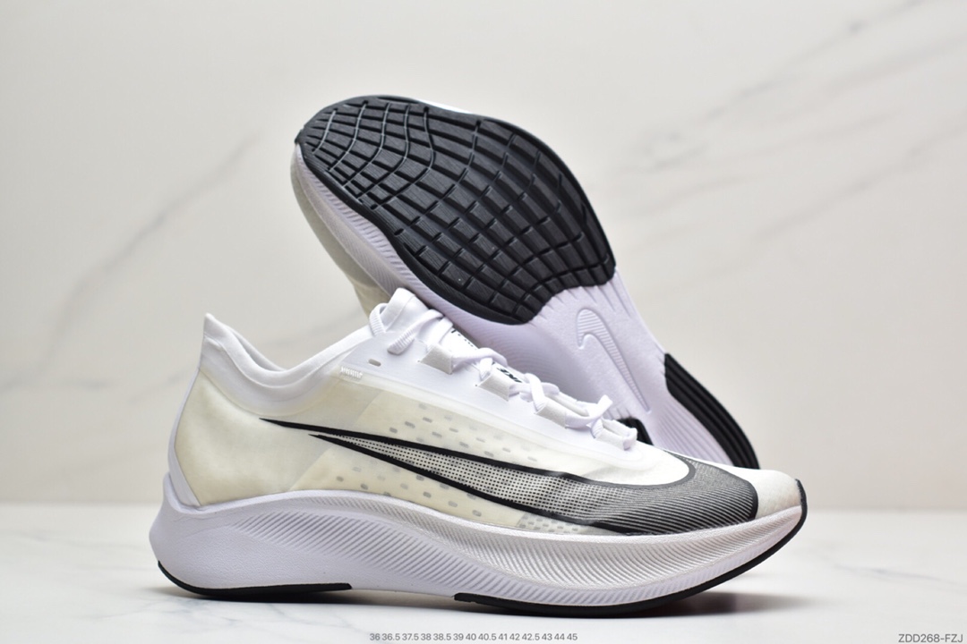 240 耐克NIKE ZOOM FLY3 新款内置zoom气垫马拉松透气登月飞马跑  AT8240-101