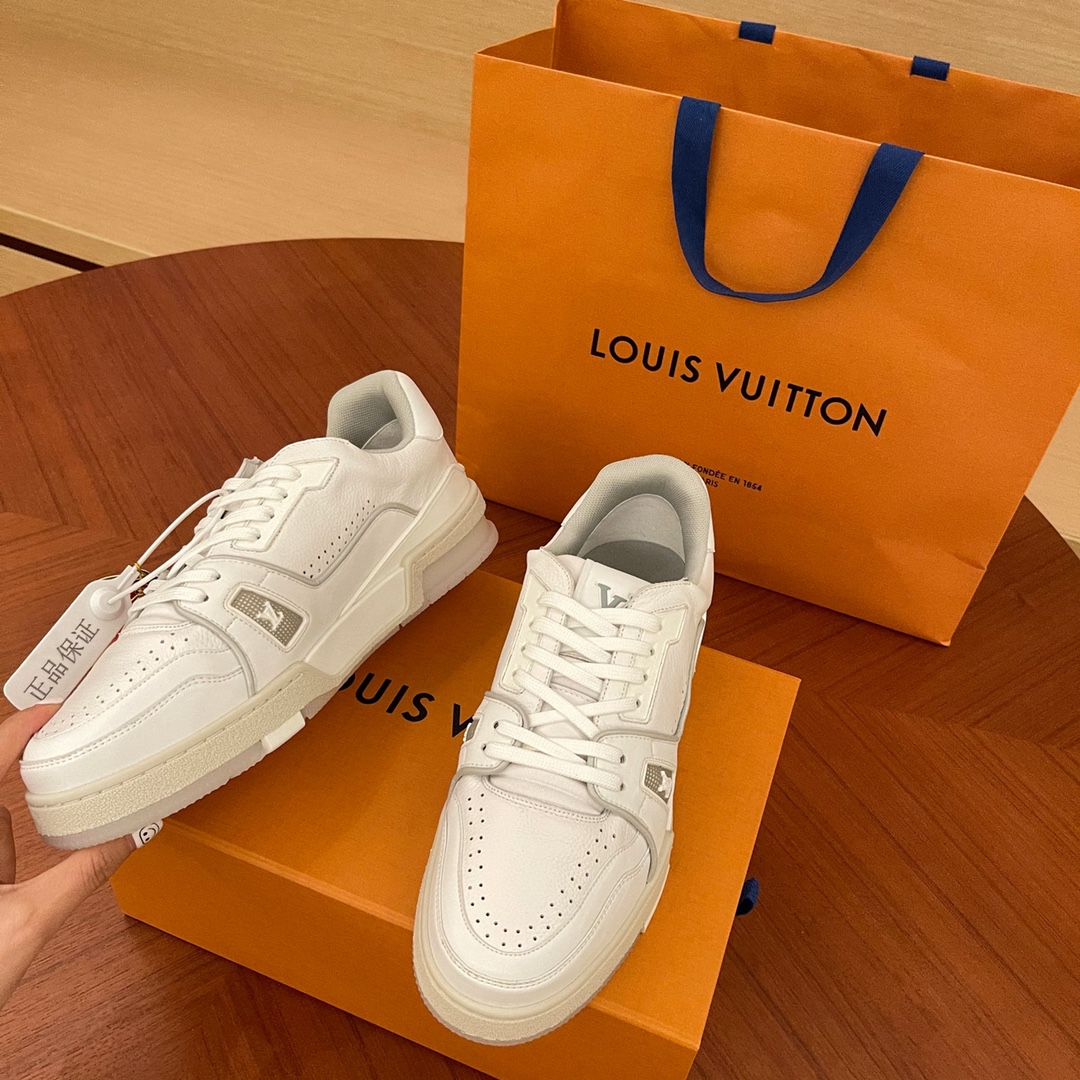 Customize Best Quality Replica
 Louis Vuitton Shoes Sneakers White Unisex Women Men Calfskin Cowhide TPU Sweatpants