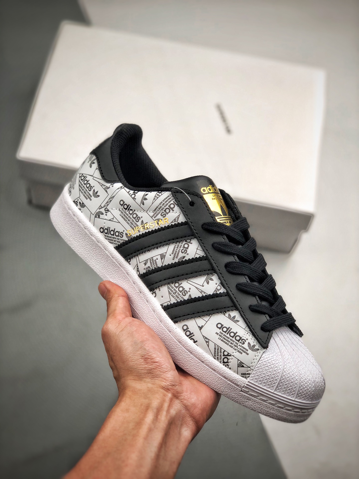 AD Superstar blanco y negro, zapatillas de skate clásicas con puntera de concha, nuevo color con plantilla Ortholite tr…