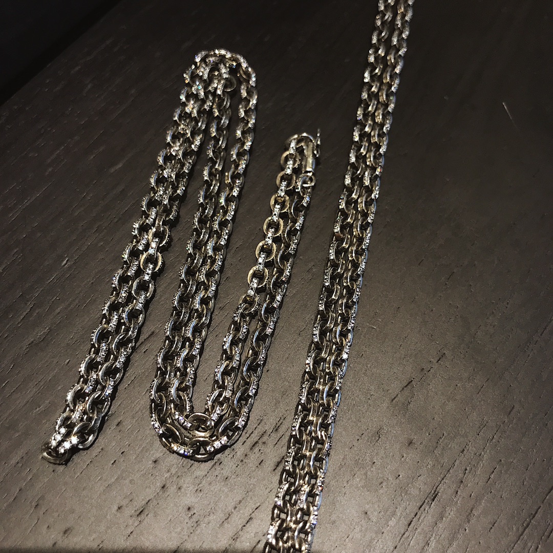 Chrome Hearts 新品上架𝐂𝐡𝐫𝐨𝐦𝐞 𝐡𝐞𝐚𝐫𝐭𝐬 克罗心镶石𝐂𝐇项链
