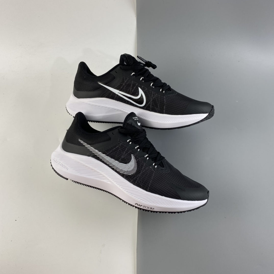 P190 Nike ZOOM WINFLO 8 登月8 轻便缓震运动鞋跑步鞋 黑白 CW3419-006
