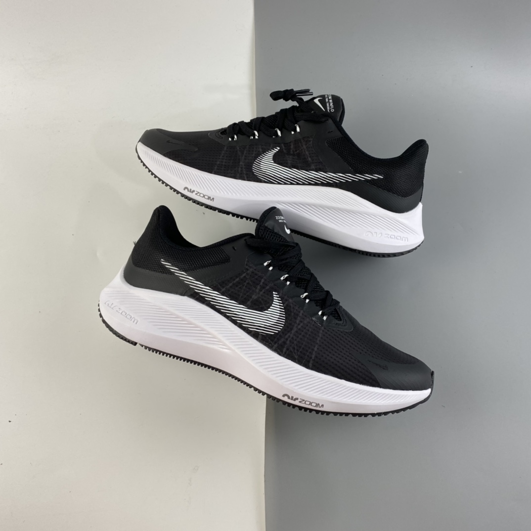 P190 Nike ZOOM WINFLO 8 登月8 轻便缓震运动鞋跑步鞋 黑白 CW3419-006