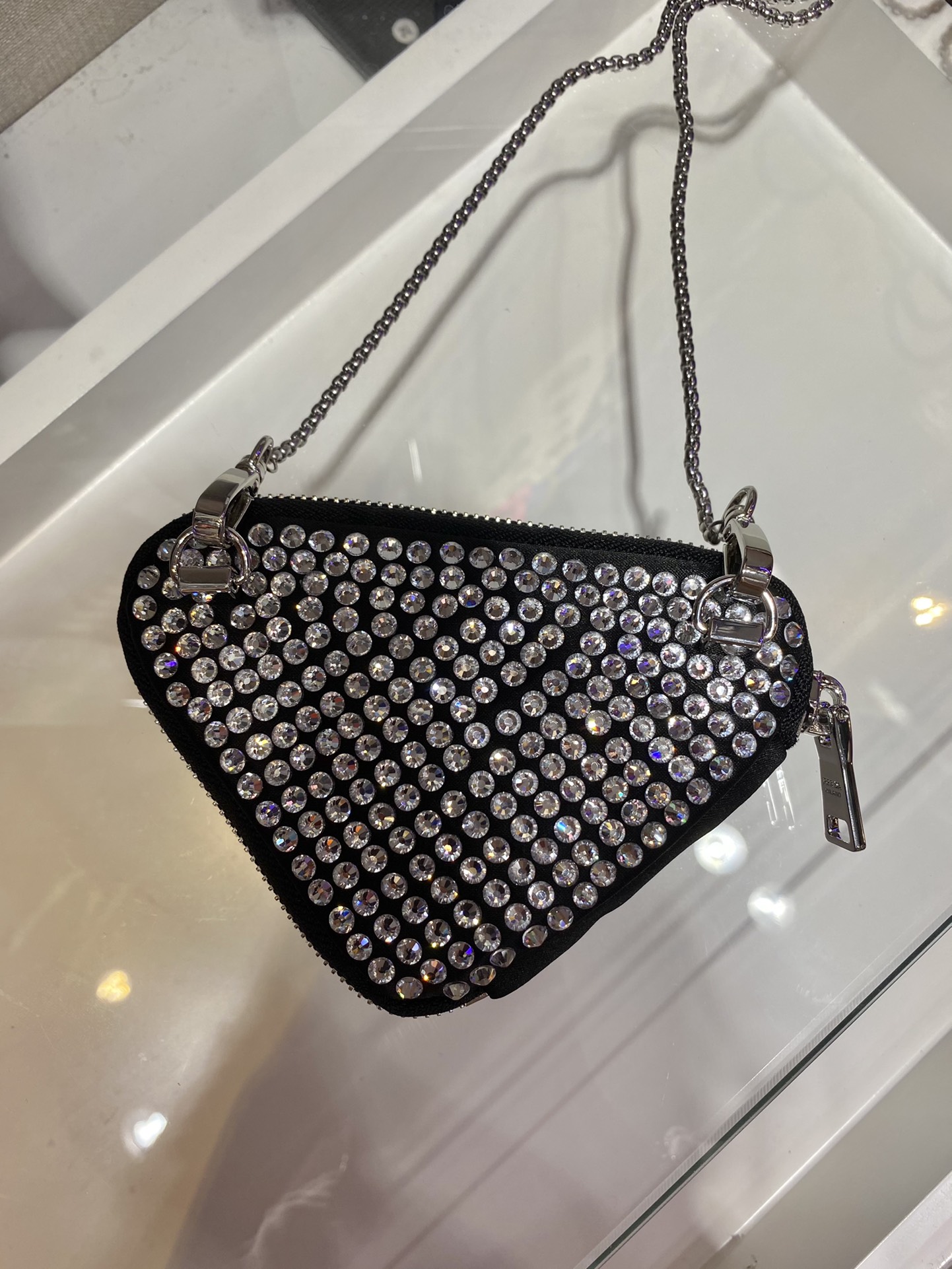 PRADA普拉达闪钻小零钱包包1BD733