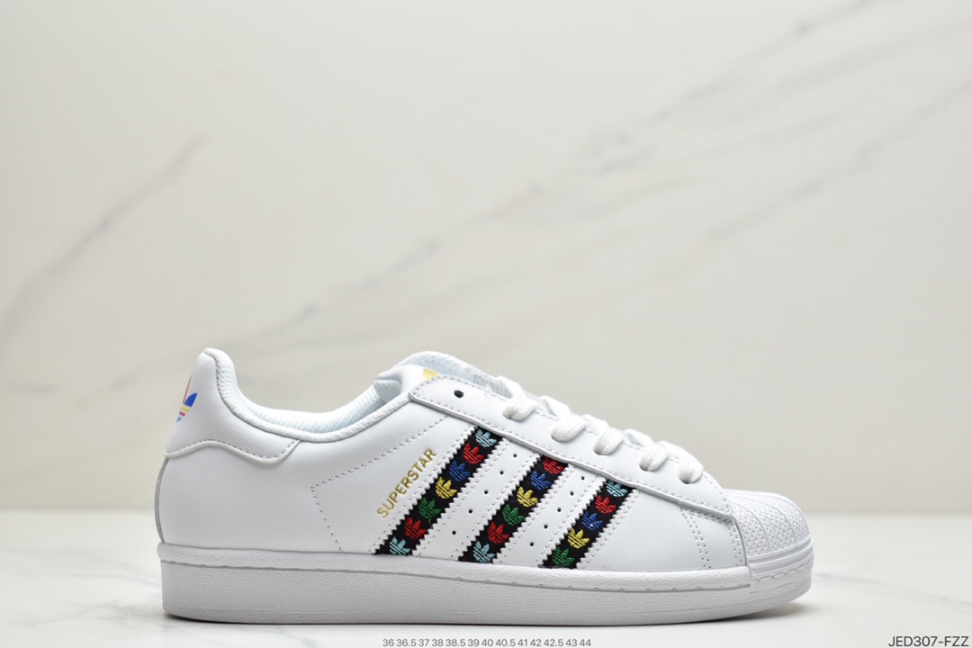 150 阿迪达斯Adidas三叶草 Originals Superstar”White/Red/Blue/Green”贝壳头经典百搭休闲运动板鞋FY3117