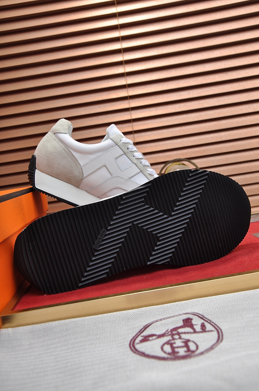 Hermes Men's and Women's White Leather Sneakers - Luxury Couple Style 8 i1621617317 1954 6