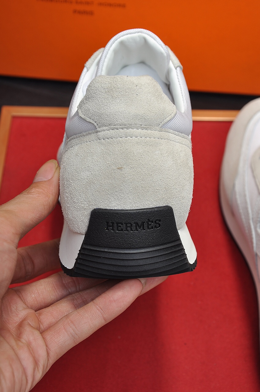 Hermes Men's and Women's White Leather Sneakers - Luxury Couple Style 10 i1621617317 356 8
