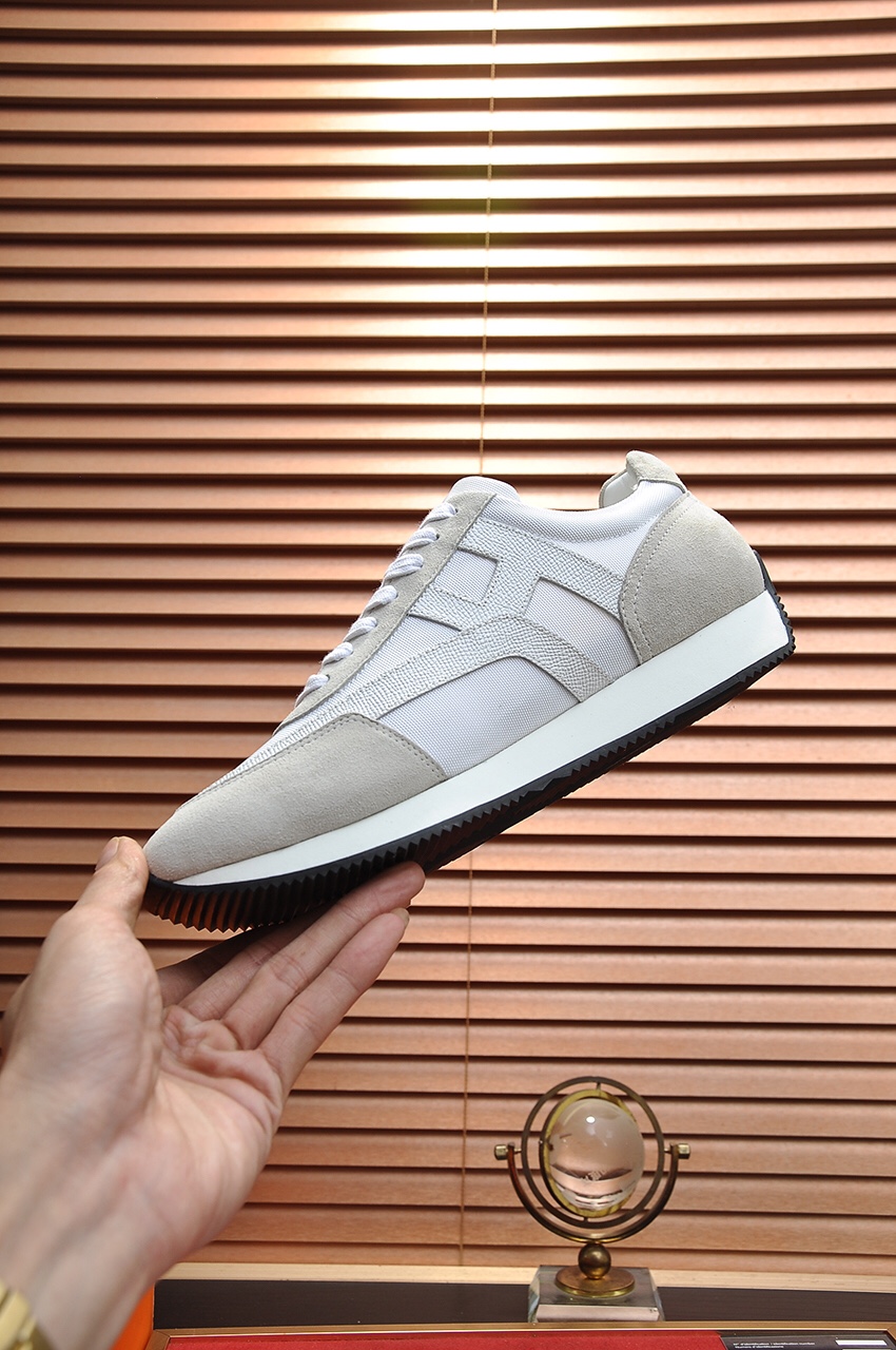 Hermes Men's and Women's White Leather Sneakers - Luxury Couple Style 6 i1621617317 8267 4