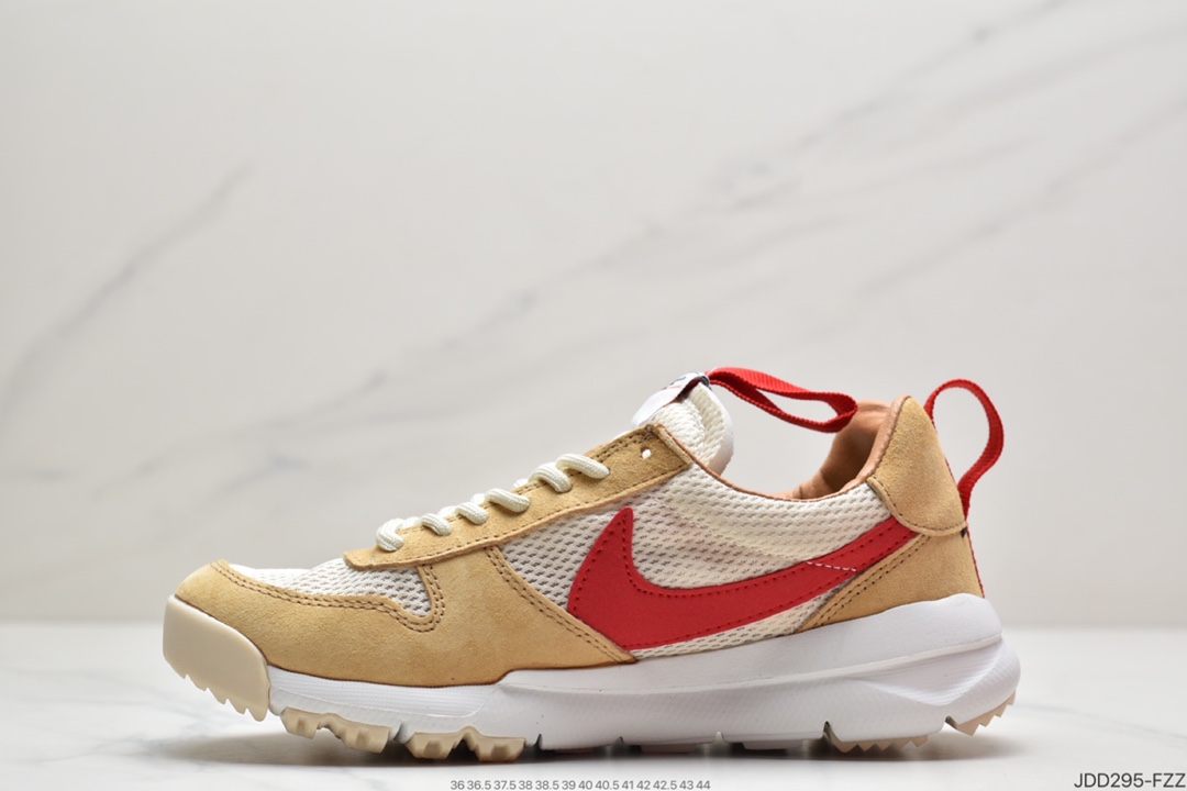 120 Tom Sachs联名 x NikeCraft Mars Yard 2.0宇航员神游太空百搭休闲运动透气慢跑鞋“复古做旧黄红勾”AA2261-100