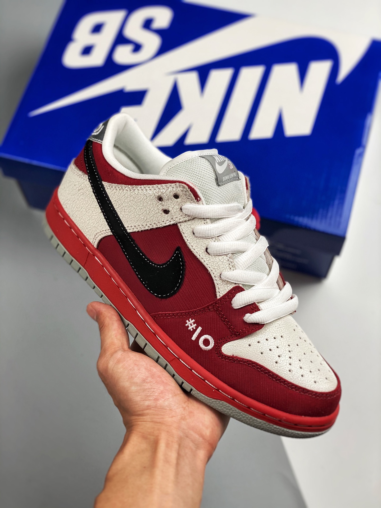 Nike Dunk SB Low Roller Derby chica patinadora, blanco rojo, producción original de fábrica grande #etiqueta tejida de …
