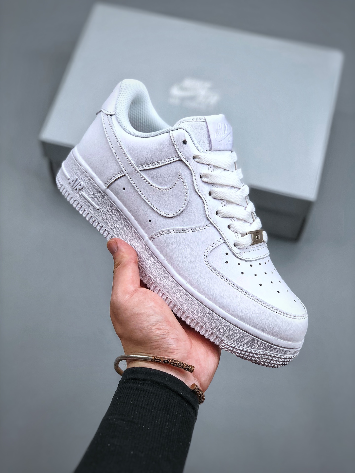 跑量款二层皮耐克 Nike Air Force 1 07 All White 空军一号全白低帮休闲运动板鞋 原楦头纸板全新鞋楦高清洁度完美鞋型