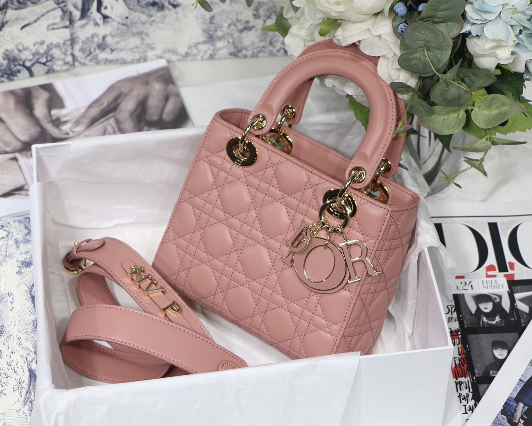 Dior Bags Handbags Pink Lambskin Sheepskin Lady