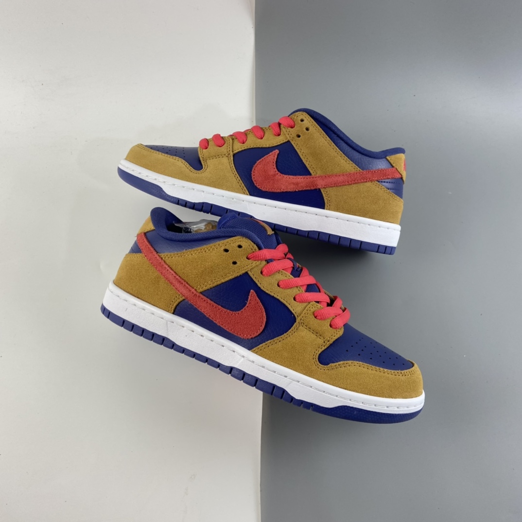 P280 Nike SB Dunk Low SB扣碎篮板深棕白黄配色时尚休闲板鞋 BQ6817-700