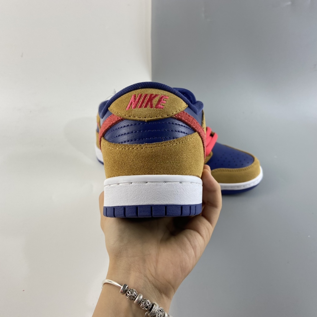 P280 Nike SB Dunk Low SB扣碎篮板深棕白黄配色时尚休闲板鞋 BQ6817-700