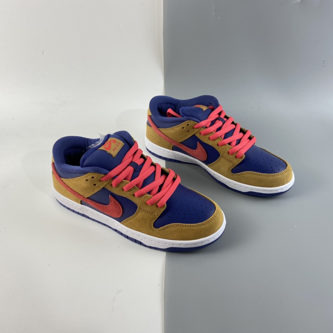 P280 Nike SB Dunk Low SB扣碎篮板深棕白黄配色时尚休闲板鞋 BQ6817-700