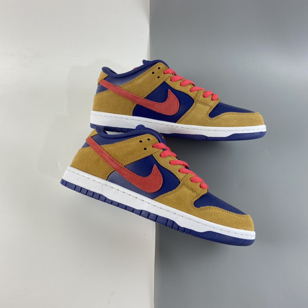 P280 Nike SB Dunk Low SB扣碎篮板深棕白黄配色时尚休闲板鞋 BQ6817-700
