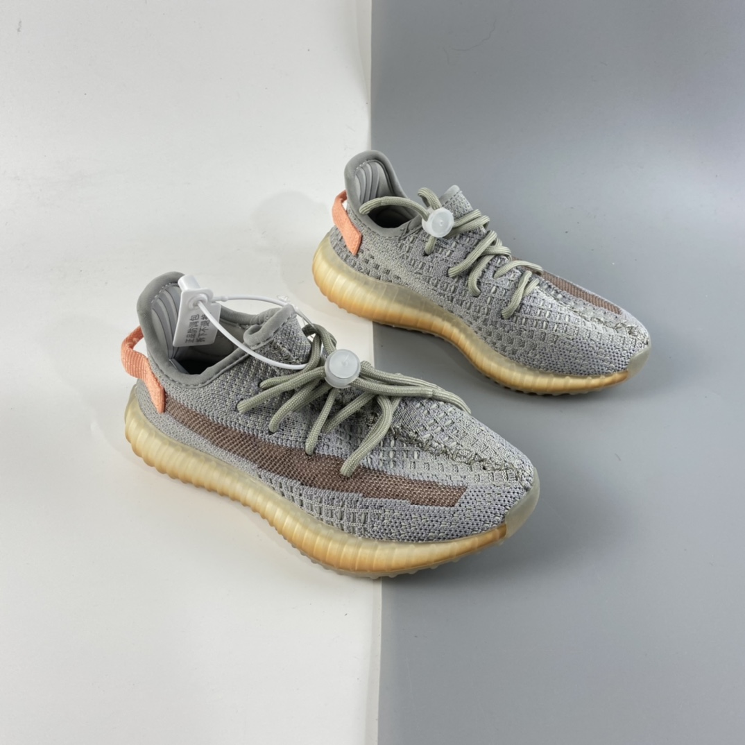P160 Ad Yeezy 350 Boost V2“Clay” 阿迪达斯椰子350百搭轻便爆米花中底休闲运动慢跑鞋 童鞋 EG7492