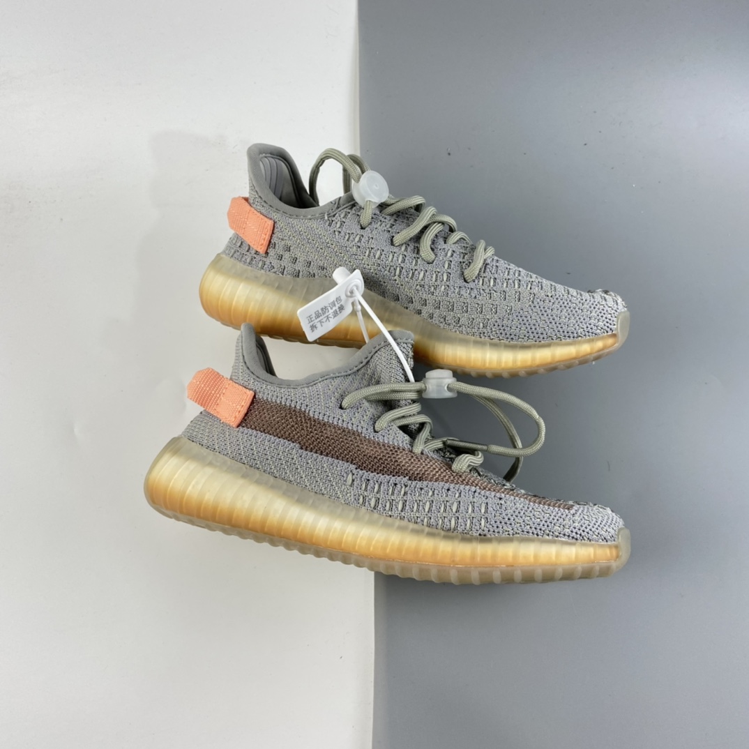 P160 Ad Yeezy 350 Boost V2“Clay” 阿迪达斯椰子350百搭轻便爆米花中底休闲运动慢跑鞋 童鞋 EG7492