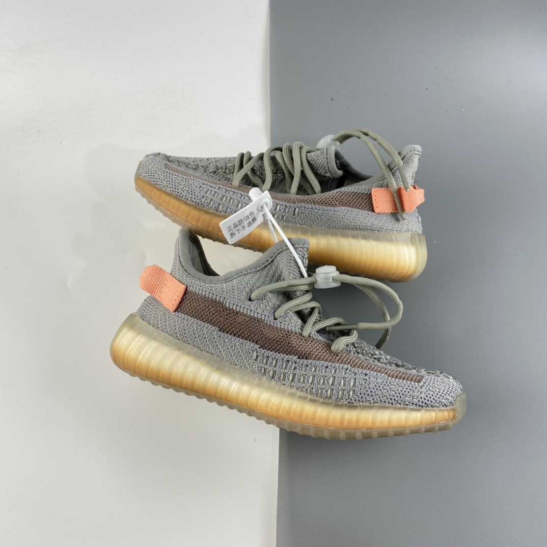 P160 Ad Yeezy 350 Boost V2“Clay” 阿迪达斯椰子350百搭轻便爆米花中底休闲运动慢跑鞋 童鞋 EG7492