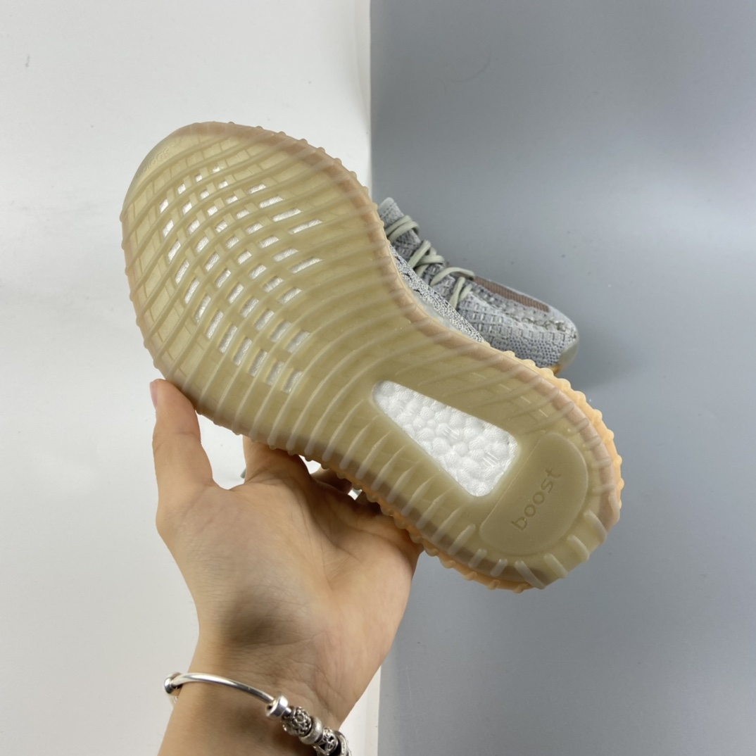 P160 Ad Yeezy 350 Boost V2“Clay” 阿迪达斯椰子350百搭轻便爆米花中底休闲运动慢跑鞋 童鞋 EG7492