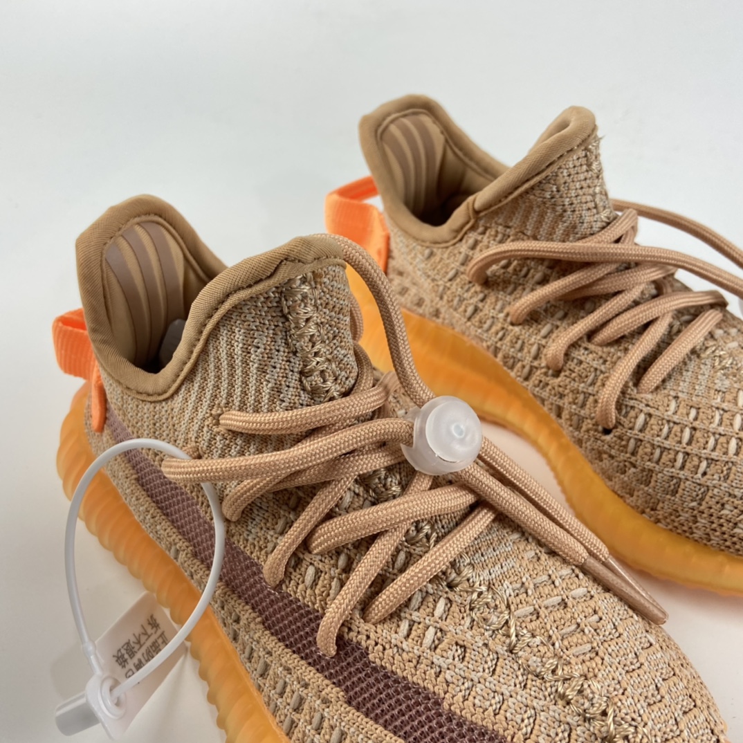 P160 Ad Yeezy 350 Boost V2“Clay” 阿迪达斯椰子350百搭轻便爆米花中底休闲运动慢跑鞋 童鞋 EG7490