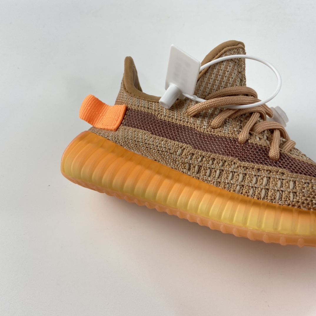 P160 Ad Yeezy 350 Boost V2“Clay” 阿迪达斯椰子350百搭轻便爆米花中底休闲运动慢跑鞋 童鞋 EG7490