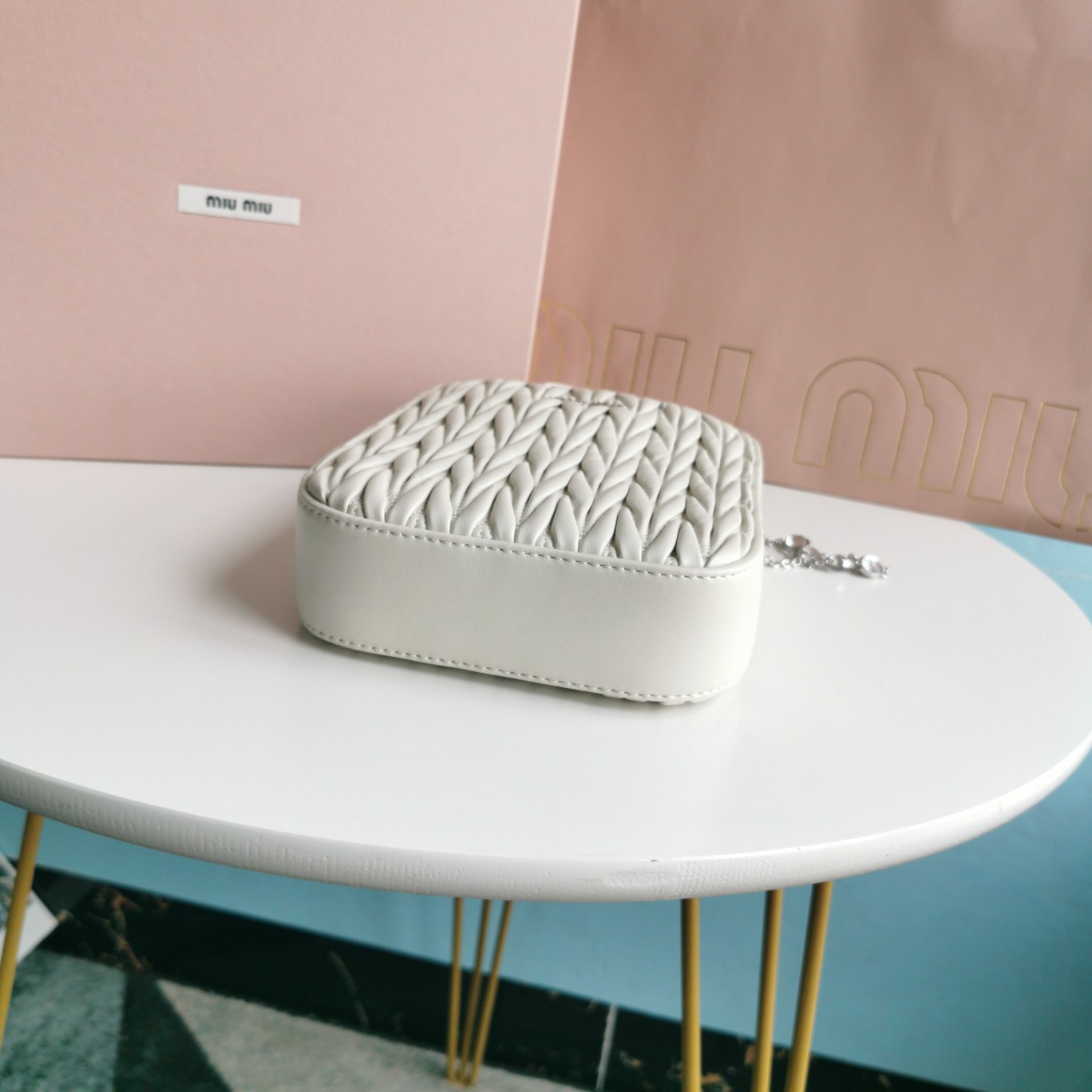 MIUMIU缪缪顶级进口小羊皮最新小托特包5BA220