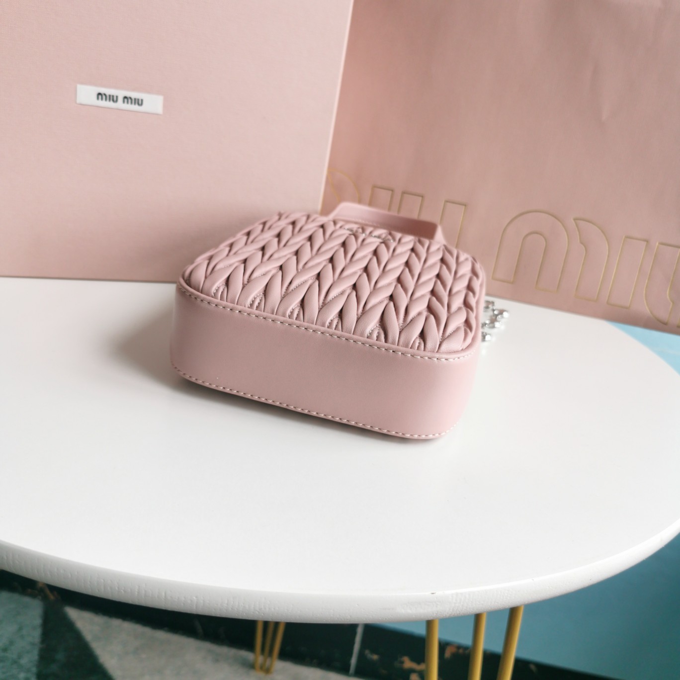 MIUMIU缪缪顶级进口小羊皮最新小托特包5BA220