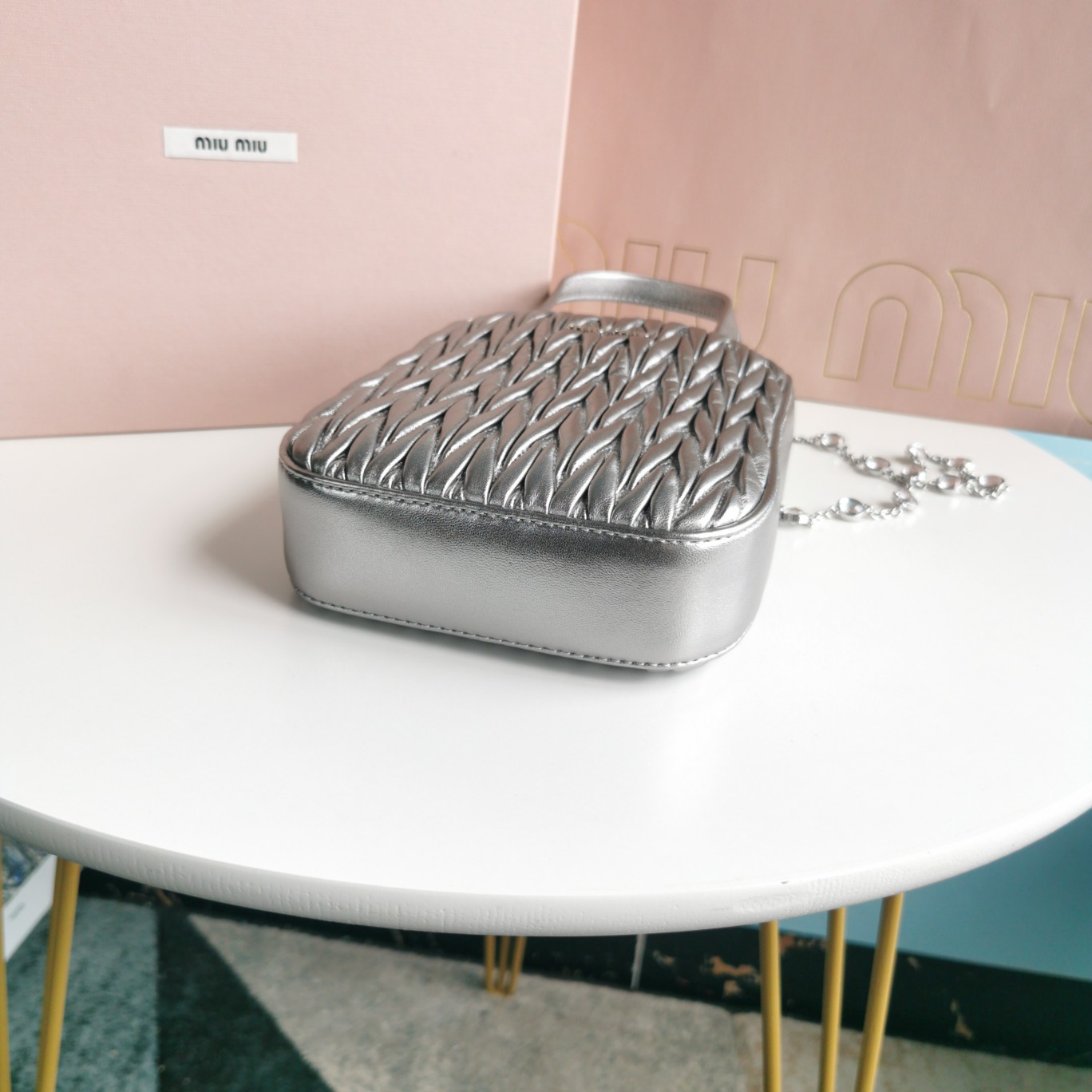 MIUMIU缪缪顶级进口小羊皮最新小托特包5BA220