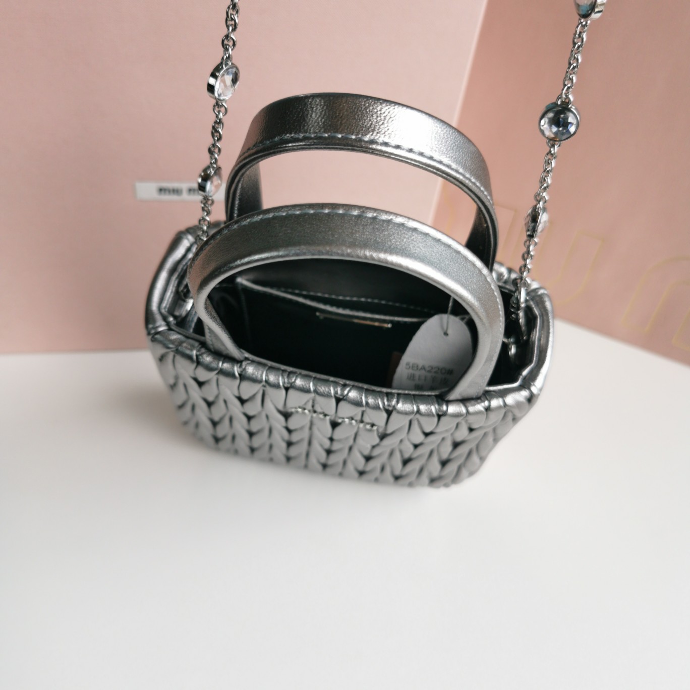 MIUMIU缪缪顶级进口小羊皮最新小托特包5BA220