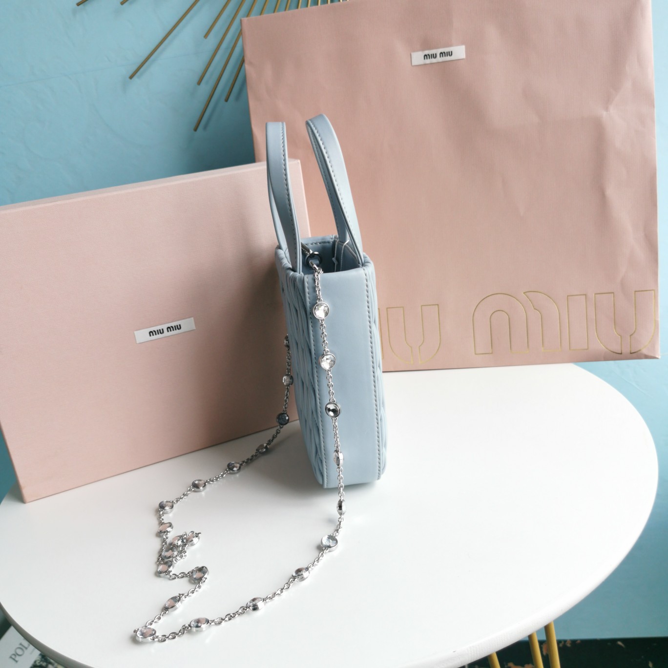 MIUMIU缪缪顶级进口小羊皮最新小托特包5BA220