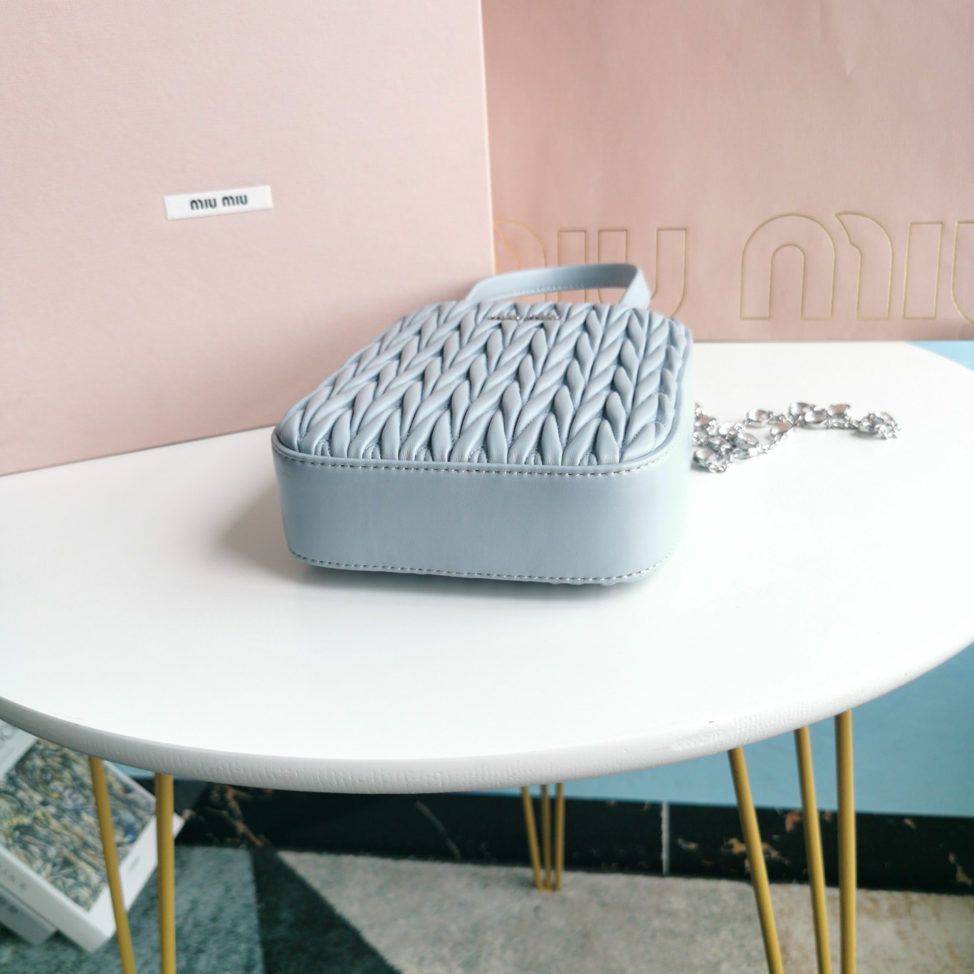 MIUMIU缪缪顶级进口小羊皮最新小托特包5BA220