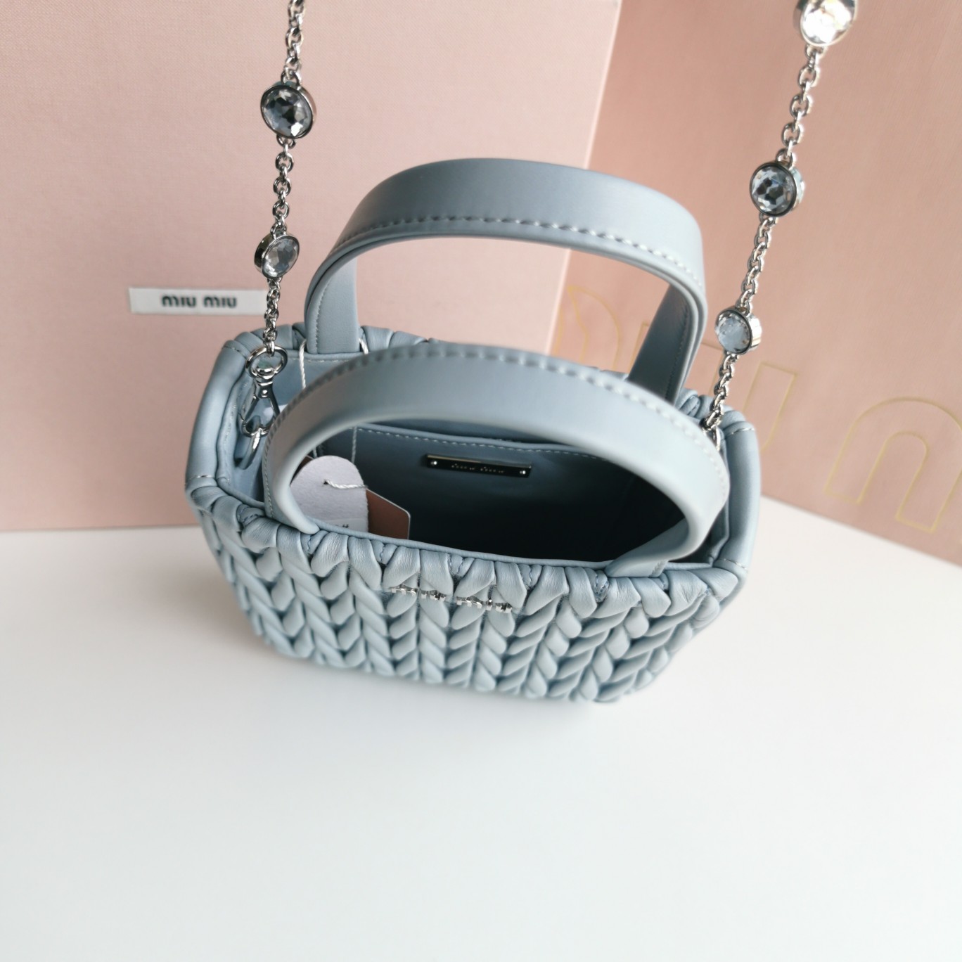 MIUMIU缪缪顶级进口小羊皮最新小托特包5BA220