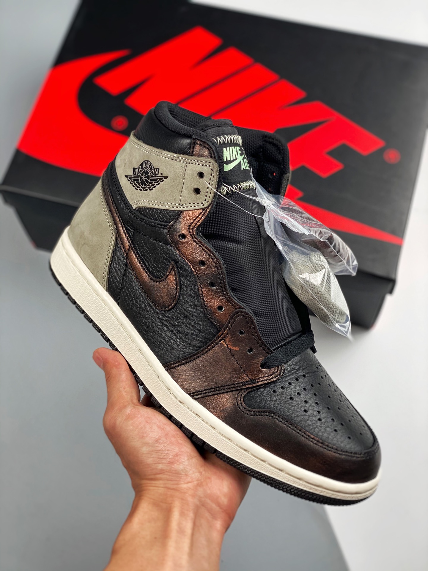Air Jordan 1 High OG "Rust Shadow" Sombra Oxidada Camaleón Bronce, producción de fábrica original de alta calidad, el t…