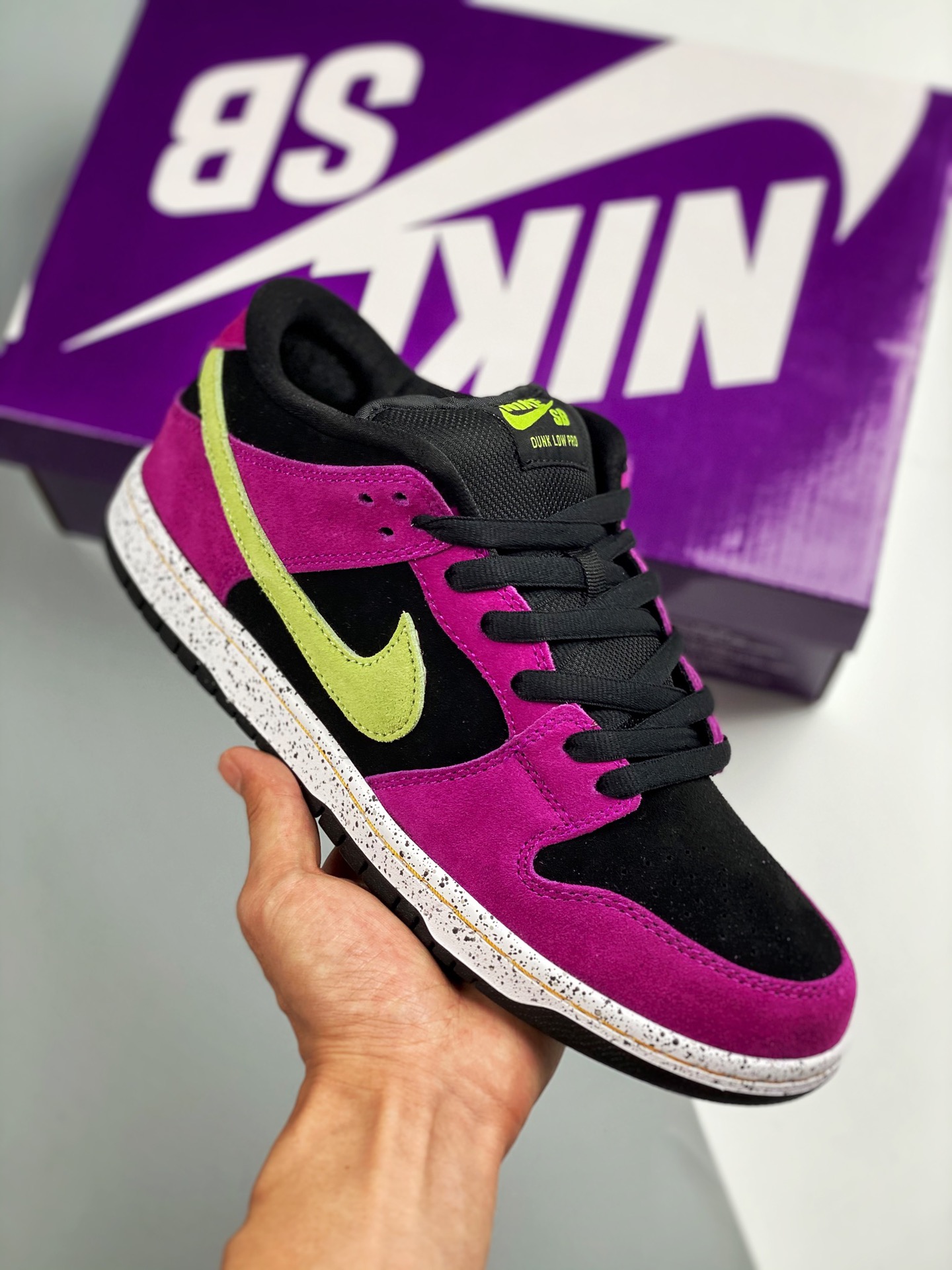Nk Dunk SB Low "Red plum" negro rojo amarillo, producción original de fábrica grande #etiqueta tejida de fábrica origin…