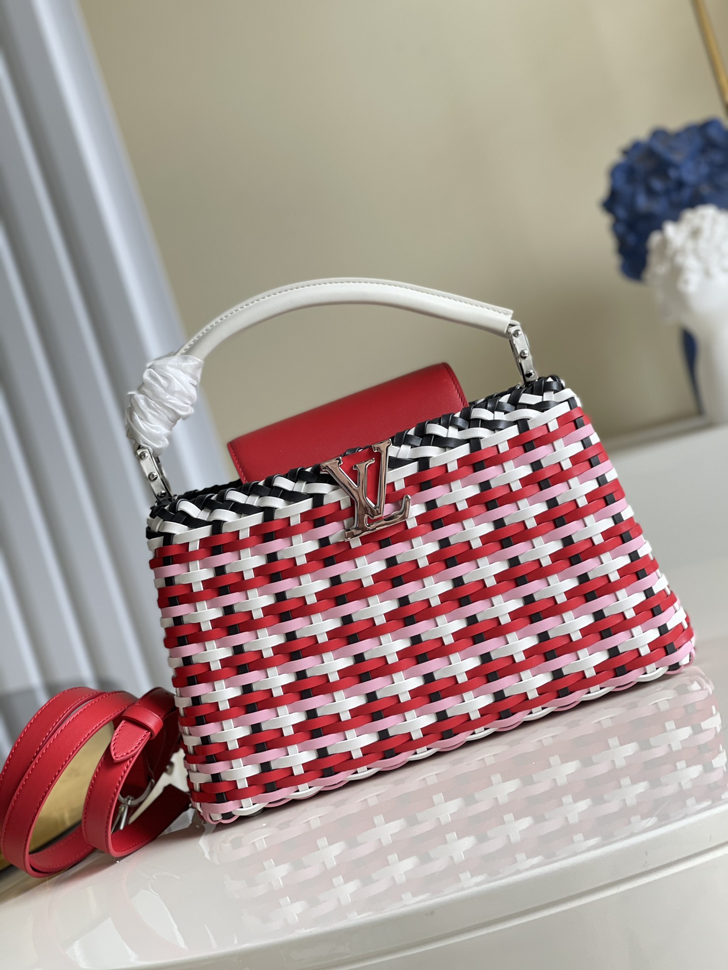 Louis Vuitton LV Capucines Replicas
 Bags Handbags Red Weave Summer Collection Fashion M94519