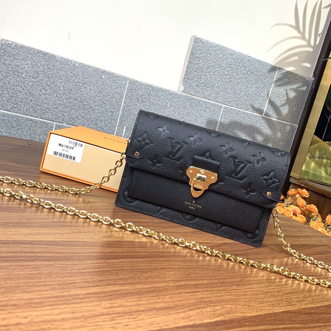 Louis Vuitton Wallet Black Gold Empreinte​ M67893