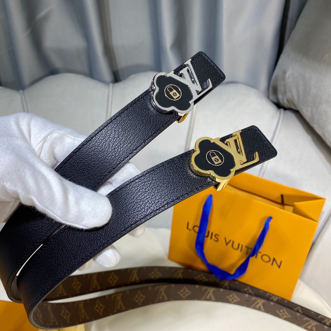 Louis Vuitton Belts Calfskin Canvas Cowhide