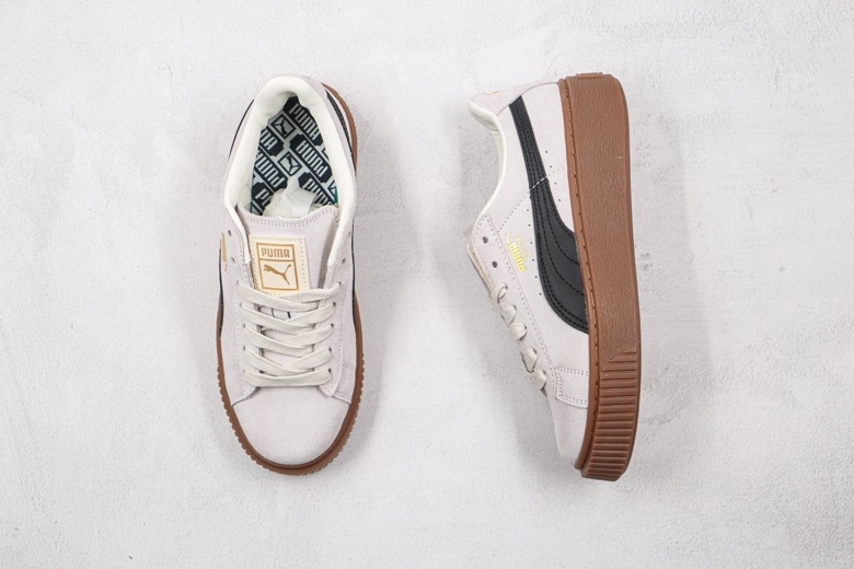 F5 Puma彪马 米白黑 松糕鞋 AEDR联名 蕾哈娜二代 休闲松糕鞋鞋面布料材质设计柔软透气，适合日常穿着 小红书爆款推荐 超复古神仙颜值