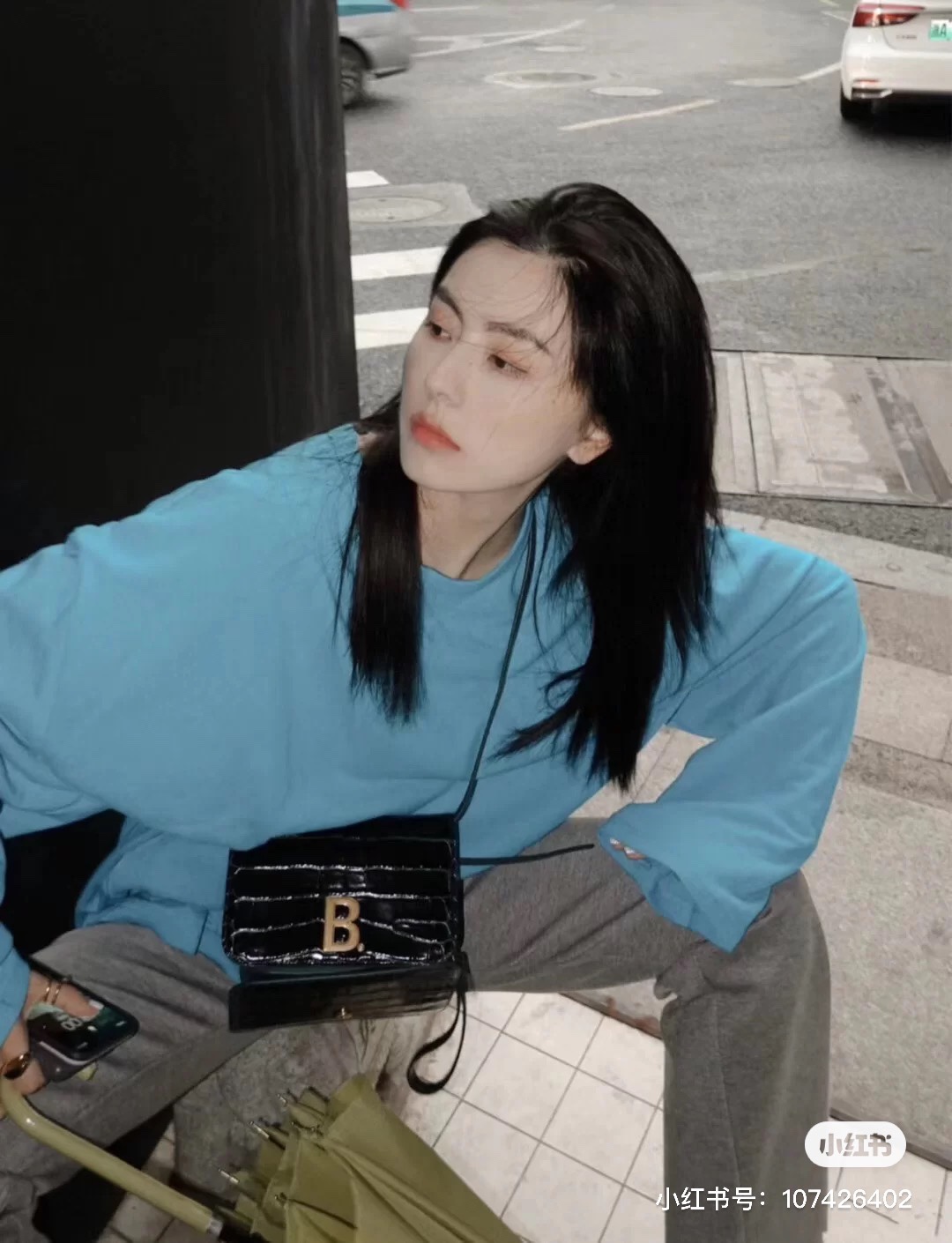 Balenciaga B.Small 18CM Bag 618156鳄鱼纹绿色/金扣