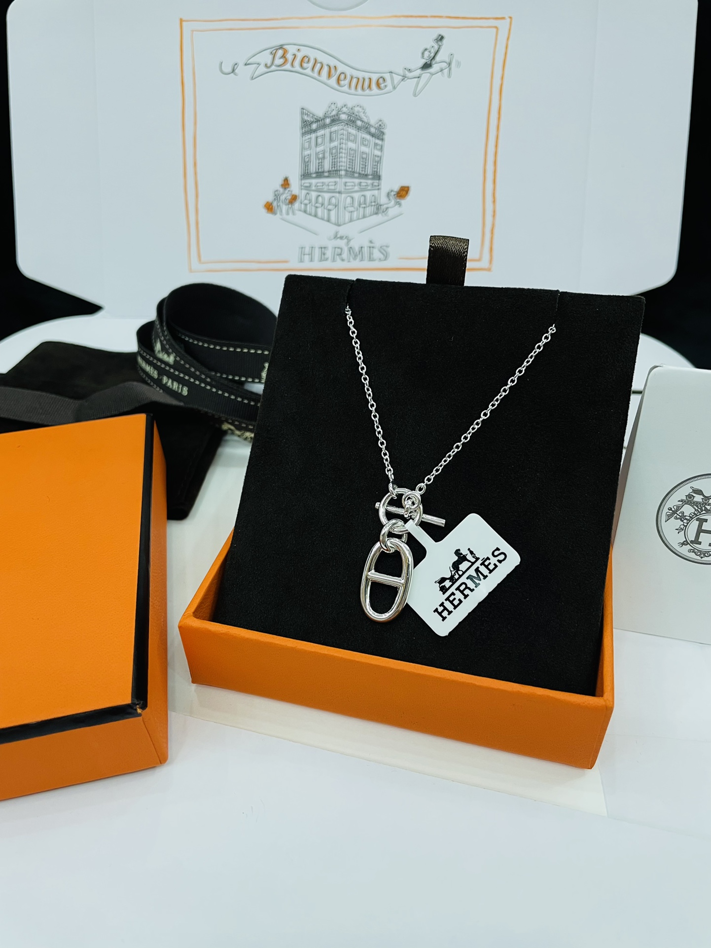 Hermes Jewelry Necklaces & Pendants UK 7 Star Replica
 White 925 Silver