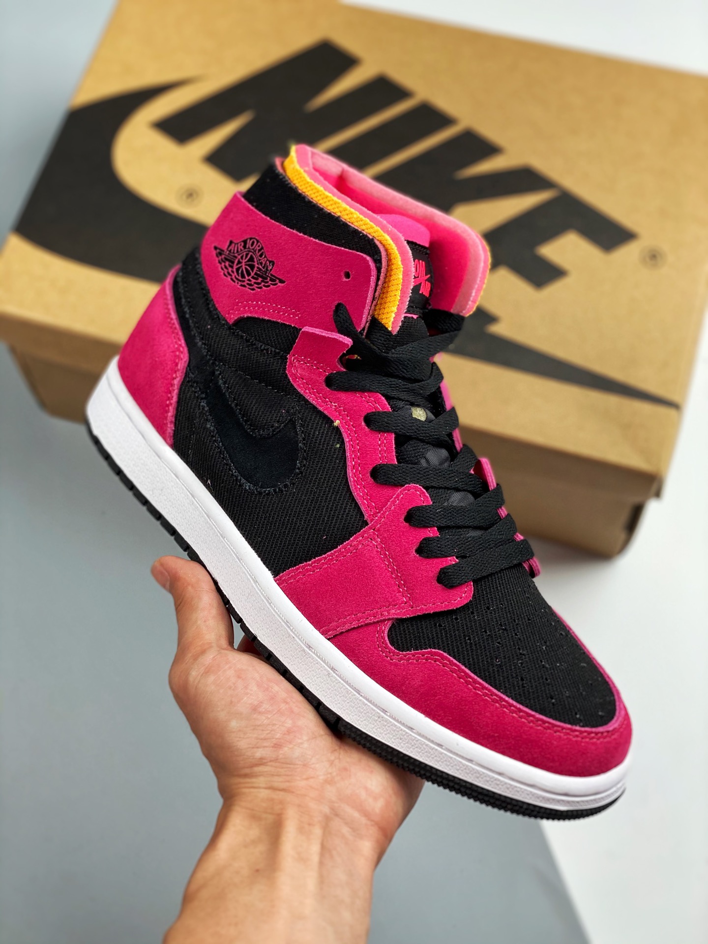 Nivel original de fábrica grande, fotos reales primer lanzamiento 💥 Air Jordan 1 Zoom CMFT negro/rosa, frambuesa, mate…