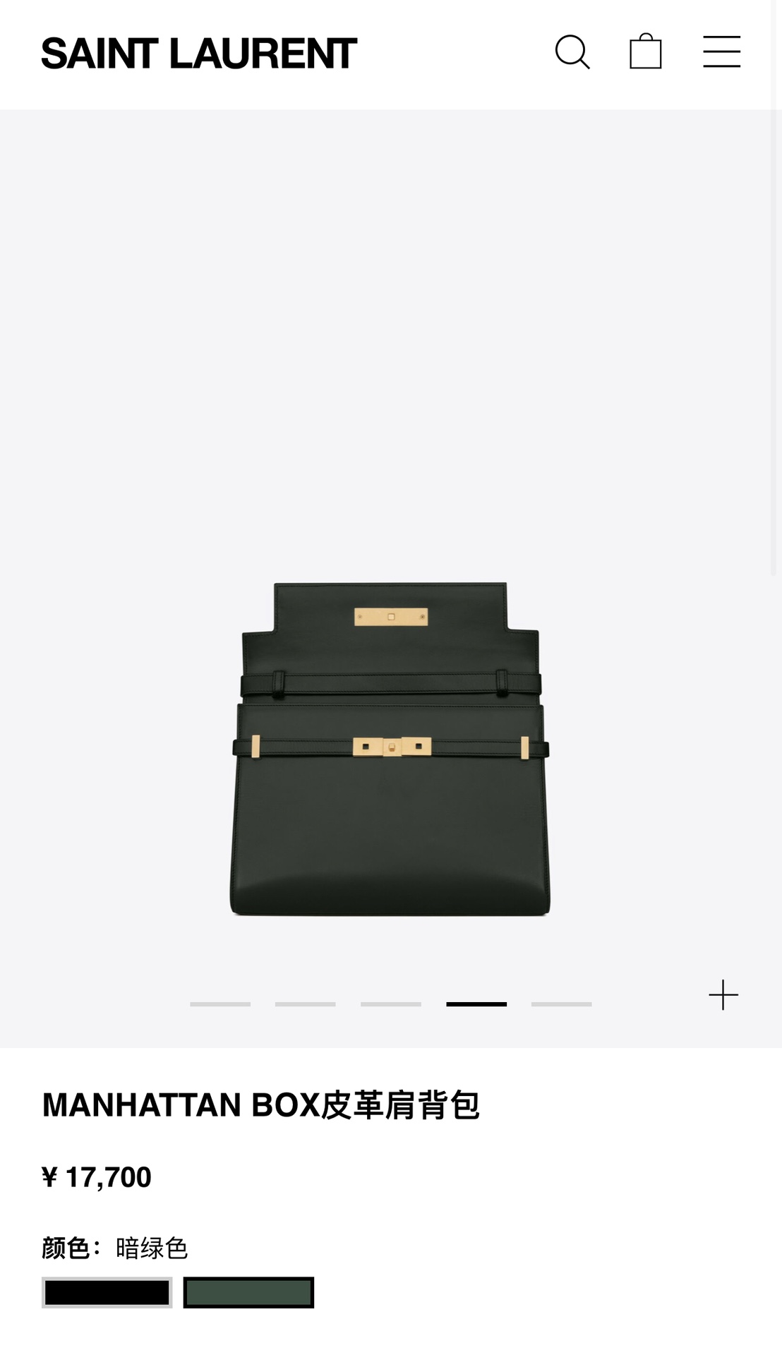 Ysl 𝑴𝒂𝒏𝒉𝒂𝒕𝒕𝒂𝒏 29CM曼哈顿法棍包 579271暗绿色牙签纹金扣