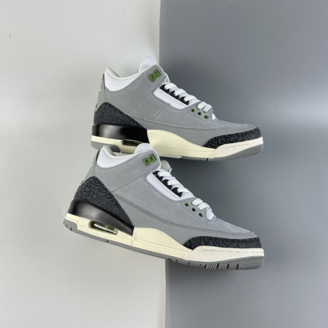 P380 Air Jordan 3 Retro“Chlorophyll”AJ3 乔3叶绿素 灰绿手稿 136064-006