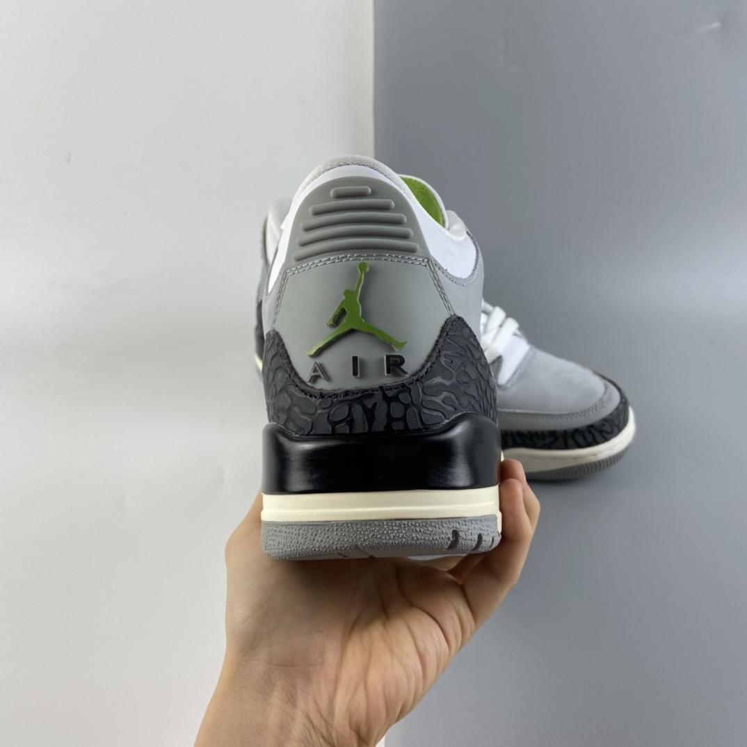P380 Air Jordan 3 Retro“Chlorophyll”AJ3 乔3叶绿素 灰绿手稿 136064-006