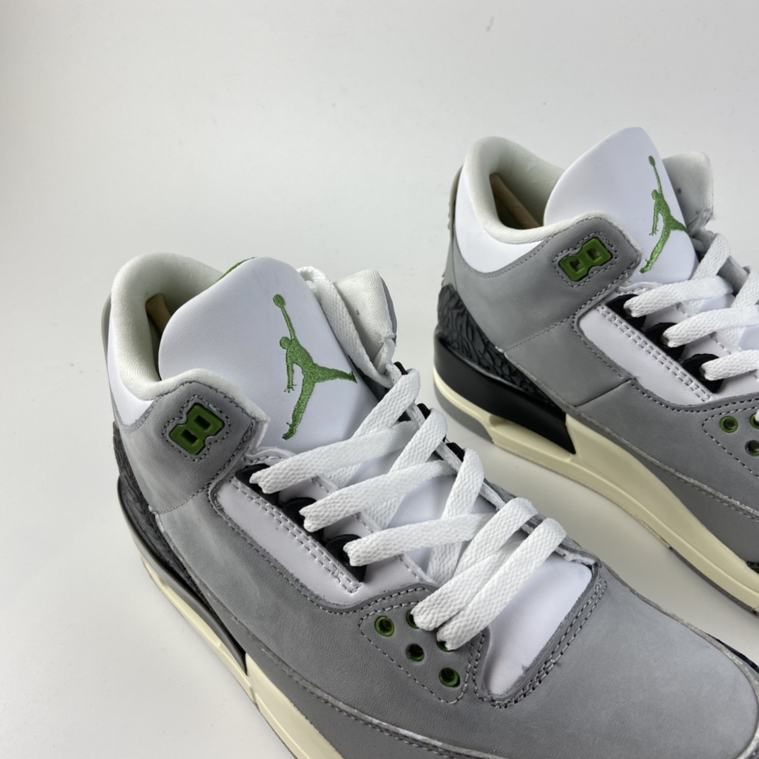 P380 Air Jordan 3 Retro“Chlorophyll”AJ3 乔3叶绿素 灰绿手稿 136064-006