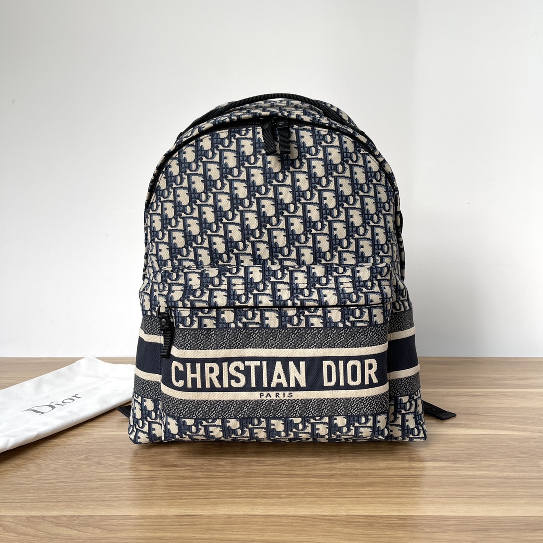 (Trading company channel goods) Dior classic presbyopic backpack/backpack, jacquard logo Dior presbyopic canvas, handsome and looks like Paris Fa