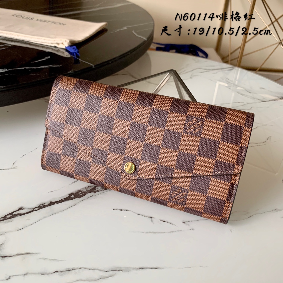 Buy Online
 Louis Vuitton Wallet 2023 Replica Wholesale Cheap Sales Gold Red Monogram Canvas Calfskin Cowhide N63209