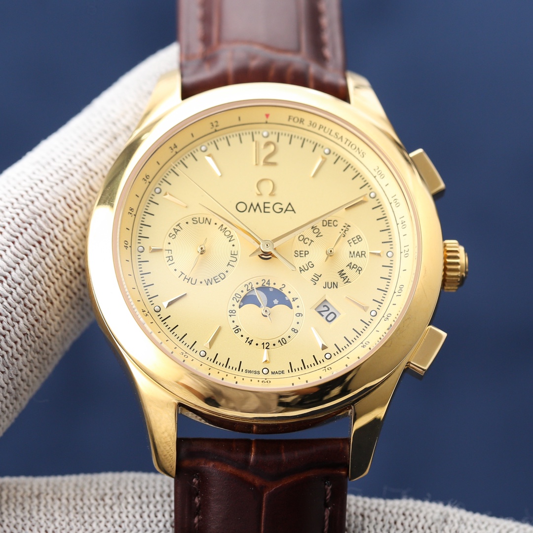 NO:726247,[White 1450 gold] [Rose] [Rose] The latest OMEGA [OMEGA] men's watch is now on the market!  The new complex sun, moon and stars multi-function watch is equipped with an original imported self-winding mechanical movement, which integrates month display, date display, week display, moon phase [moon] display and other functions. It is perfect. It adheres to Swiss watchmaking technology, all-steel nano-plated platinum watch technology, PVD furnace electroplating process, and French sapphire scratch-resistant mirror to create a top-notch perfect product with a size of 42mm and a thickness of 10mm. It is super waterproof and a people-friendly brand. It is low-key luxury and not exaggerated. Once you have it, there is nothing else to ask for!  Made by a big factory!  Welcome to reprint!  ,,omega19860909【白1450金】[玫瑰][玫瑰] 最新款欧米茄【OMEGA】男士腕表火爆上市！全新复杂日月星辰多功能腕表,搭载原装进口自动上链机械机芯,汇集月份显示,日期显示,星期显示,月相[月亮]显示等功能于一身,堪称完美,秉承瑞士制表工艺,全钢镀纳米铂金表技术,PVD炉内电镀工艺,法国蓝宝石防刮镜面,打造出顶级完美产品,尺寸42mm,厚度10mm,超级防水,亲民品牌,低调奢华,不显浮夸,一旦拥有,别无他求！大厂打造！欢迎转载！,,omega,Watch