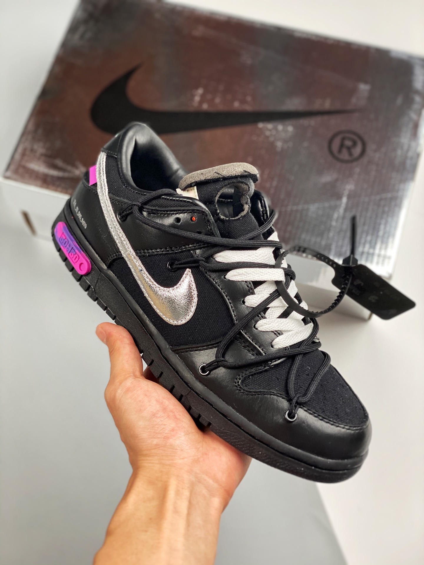 Off-White x SB Dunk colaboración OW, línea de producción original pura, producto de nivel de zapatos desnudos originale…